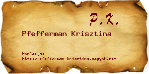 Pfefferman Krisztina névjegykártya